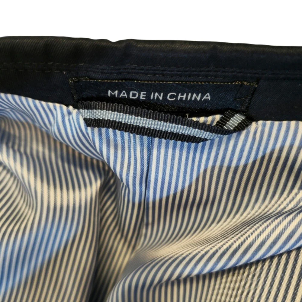 Tommy Hilfiger 38L Navy Blue Modern Fit Suit Jacket Blazer  Crisp Cotton Twill